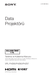 Kullanım kılavuzu Sony VPL-FHZ65 Projektör
