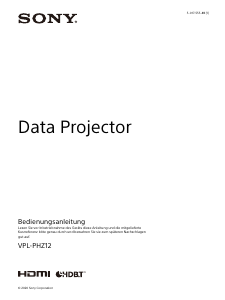 Bedienungsanleitung Sony VPL-PHZ12 Projektor