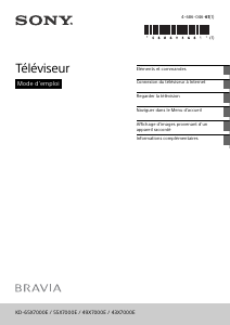 Mode d’emploi Sony Bravia KD-55X7000E Téléviseur LCD