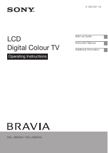 Manual Sony Bravia KDL-19BX200 LCD Television