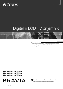 Priručnik Sony Bravia KDL-40D3500 LCD televizor