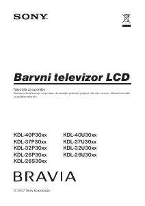 Priročnik Sony Bravia KDL-40U3000 LCD-televizor