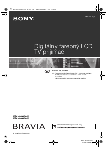 Návod Sony Bravia KDL-40W2000 LCD televízor