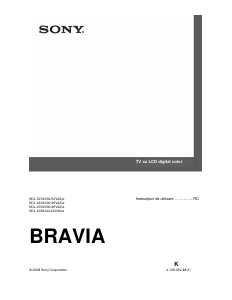 Manual Sony Bravia KDL-46V4210 Televizor LCD