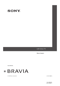 Mode d’emploi Sony Bravia KLV-22S570A Téléviseur LCD