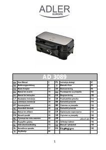Rokasgrāmata Adler AD 3089 Kontaktgrils