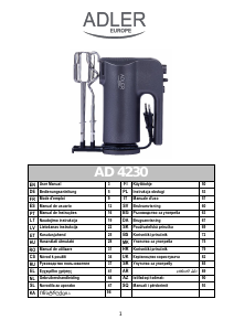 Прирачник Adler AD 4230 Рачен миксер