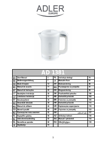 Kullanım kılavuzu Adler AD 1381 Çaydanlık