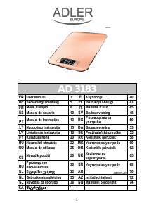 Rokasgrāmata Adler AD 3183 Virtuves svari