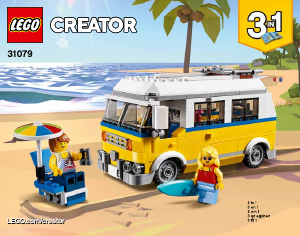 Használati útmutató Lego set 31079 Creator Napsugár szörfös furgon