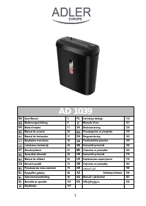 Manual Adler AD 1039 Distrugator documente