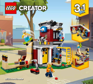 Bruksanvisning Lego set 31081 Creator Modulbasert skatehus