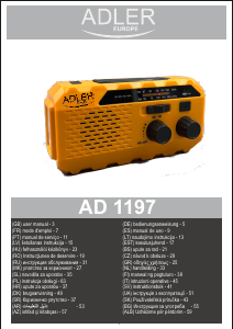 Руководство Adler AD 1197 Радиоприемник