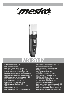 Návod Mesko MS 2847 Strojček na vlasy
