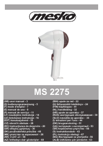 Прирачник Mesko MS 2275 Фен