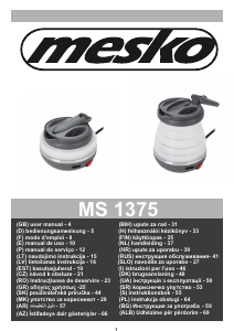 Manual de uso Mesko MS 1375 Hervidor