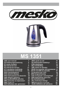 Прирачник Mesko MS 1351 Чајник