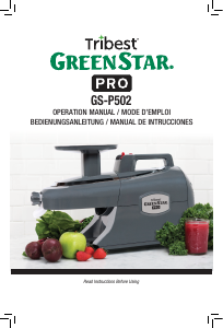 Bedienungsanleitung Tribest GS-P501-B Entsafter