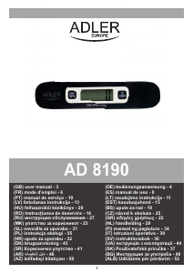 Vadovas Adler AD 8190 Bagažo svarstyklės