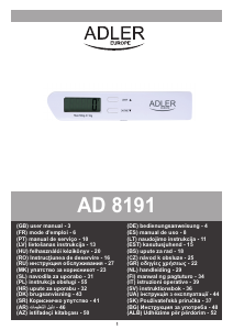 Vadovas Adler AD 8191 Bagažo svarstyklės