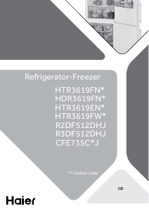Rokasgrāmata Haier HTR3619ENMN Ledusskapis ar saldētavu