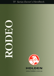 Bruksanvisning Holden TF Rodeo (2001)