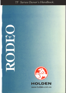 Bruksanvisning Holden TF Rodeo (2002)