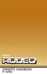 Bruksanvisning Holden TF Rodeo (1996)