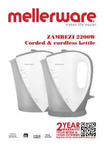 Bruksanvisning Mellerware 21001WH Zambezi Vattenkokare