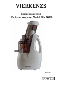 Handleiding Vierkenzs Elite 1800B Sapcentrifuge