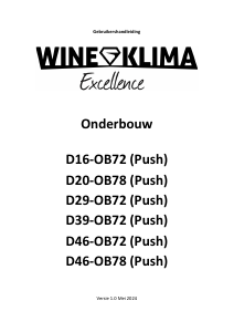 Handleiding Wine Klima D16-OB72 (Push) Wijnklimaatkast