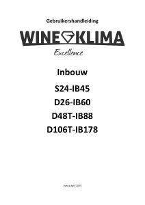 Handleiding Wine Klima D106T-IB178 Wijnklimaatkast