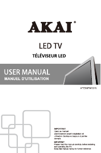 Mode d’emploi Akai ATE-58FM1375 Téléviseur LED