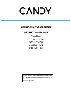 Bedienungsanleitung Candy CCG1L314DW Kühl-gefrierkombination