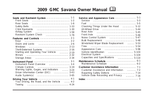 Bruksanvisning GMC Savana (2009)