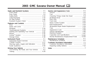 Bruksanvisning GMC Savana (2003)