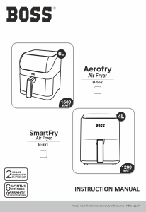 Manual Boss B552 Deep Fryer