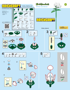 Manual Brickcraft set 72248 Bricktanicals White gardenia