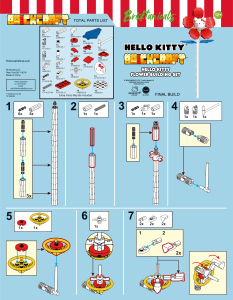 Manual Brickcraft set 72138 Bricktanicals Hello Kitty flower