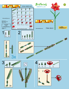Manual Brickcraft set 72095 Bricktanicals Amaryllis