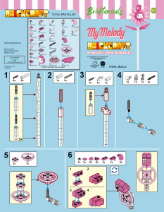 Manual Brickcraft set 72139 Bricktanicals My Melody flower