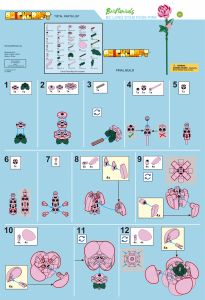 Manual Brickcraft set 72175 Bricktanicals Pink long stem rose