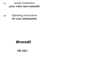 Mode d’emploi Brandt VM400BE1 Lave-vaisselle