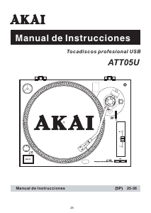Manual de uso Akai ATT05U Giradiscos