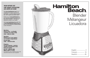 Bruksanvisning Hamilton Beach 58153 Blender