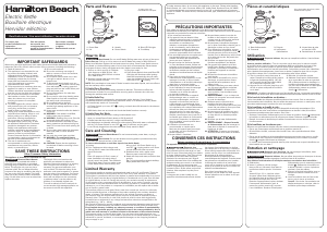 Manual de uso Hamilton Beach 40853 Hervidor