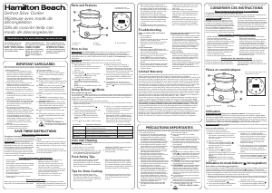 Mode d’emploi Hamilton Beach 33765 Mijoteuse