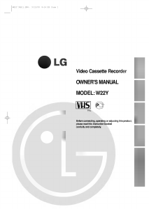 Bruksanvisning LG W22Y Video inspelare