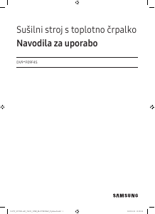Priročnik Samsung DV90F09F4SU4 Sušilni stroj