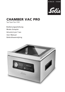 Bedienungsanleitung Solis 5702 Chamber Vac Pro Vakuumierer
